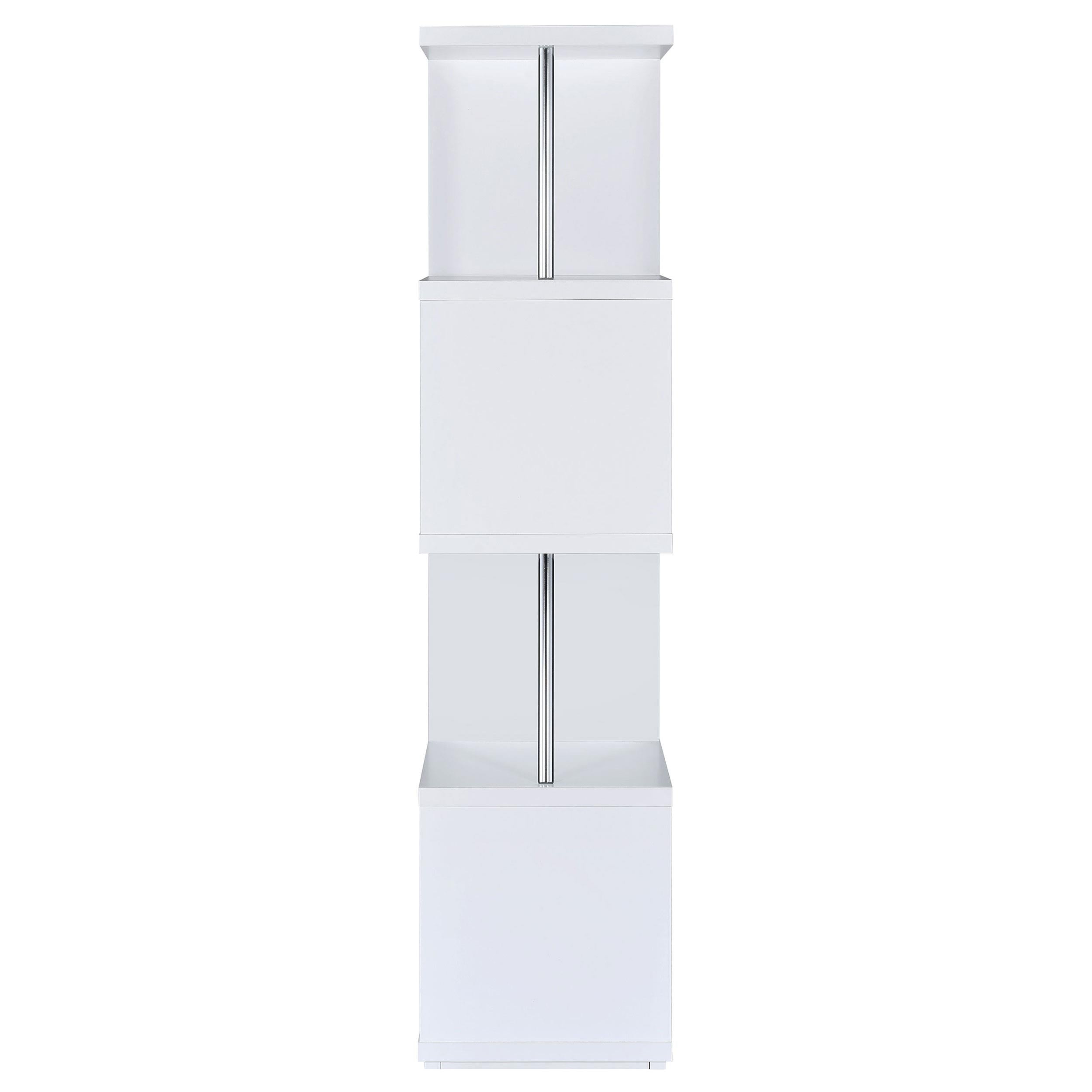 Coaster Furniture Baxter 801418 67-inch 4-shelf Bookshelf - White and Chrome - Image 2