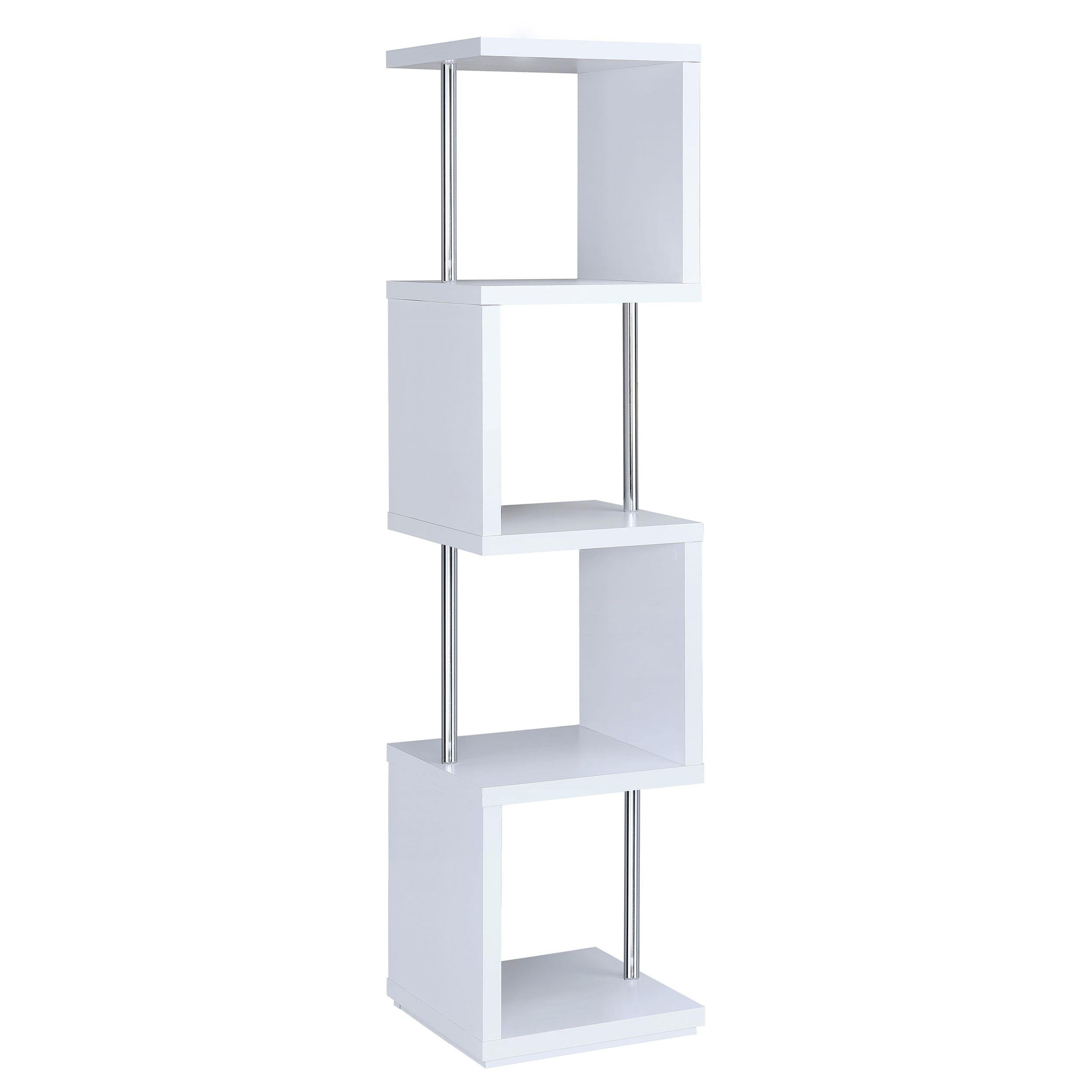 Coaster Furniture Baxter 801418 67-inch 4-shelf Bookshelf - White and Chrome - Image 3