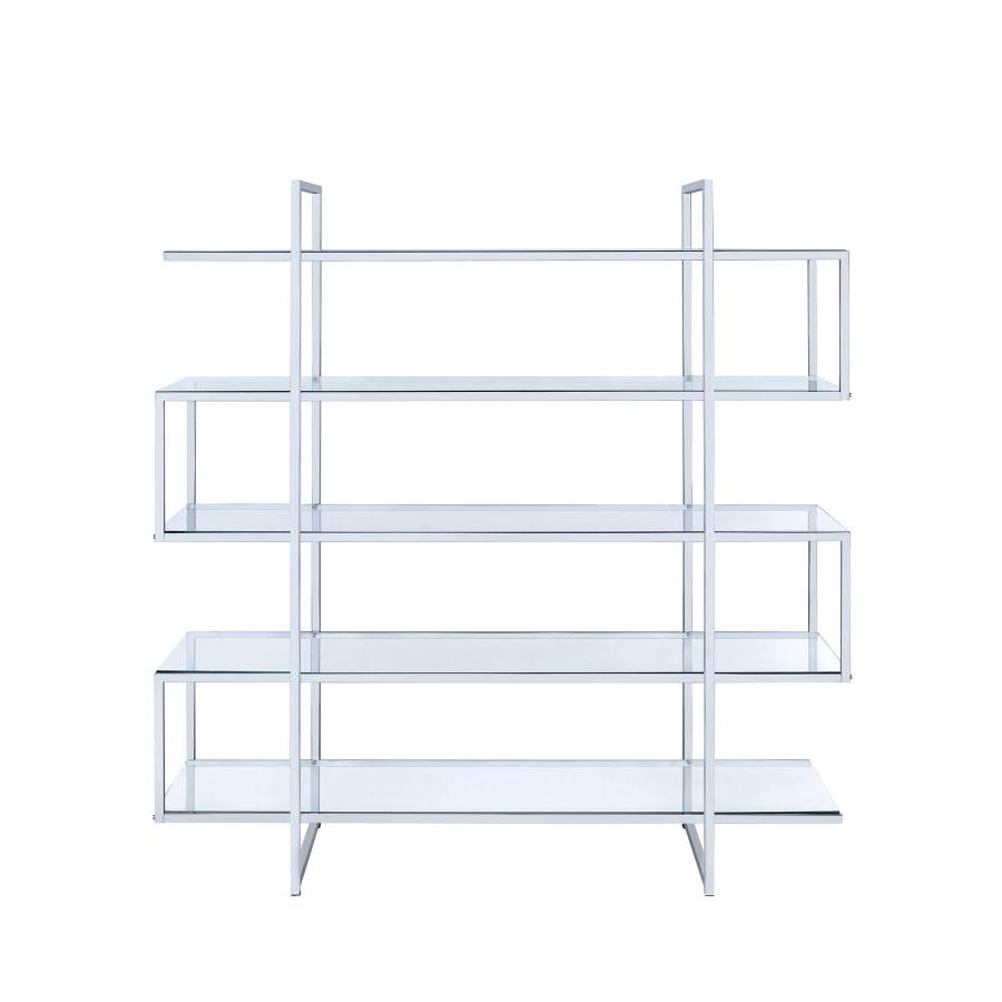 Coaster Furniture Elmer 801304 63-inch 5-shelf Bookshelf – Clear and Chrome