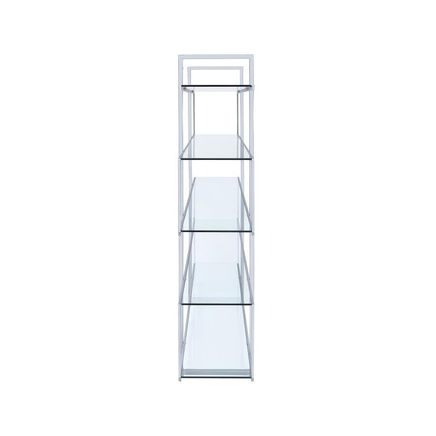 Coaster Furniture Elmer 801304 63-inch 5-shelf Bookshelf - Clear and Chrome - Image 3