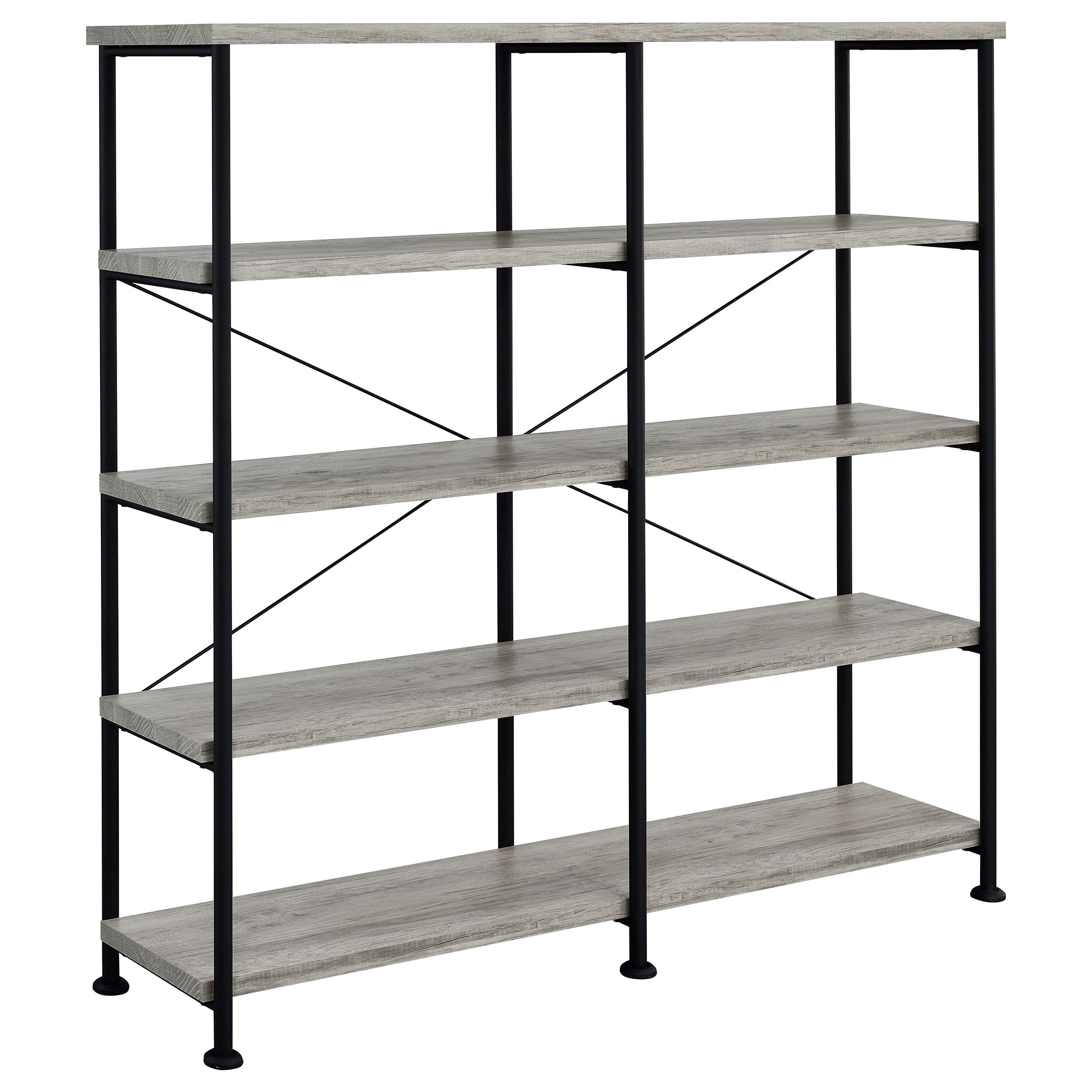 Coaster Furniture Analiese 801544 63-inch 4-shelf Double Bookshelf – Grey Driftwood