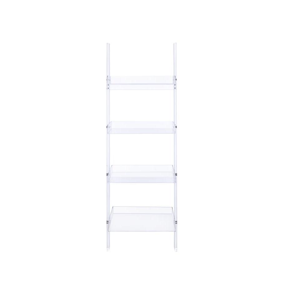 Coaster Furniture Amaturo 801553 72-inch 4-shelf Acrylic Ladder Bookshelf - Clear - Image 1