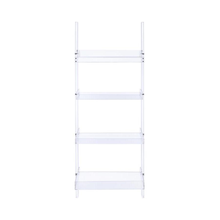 Coaster Furniture Amaturo 801553 72-inch 4-shelf Acrylic Ladder Bookshelf - Clear - Image 2