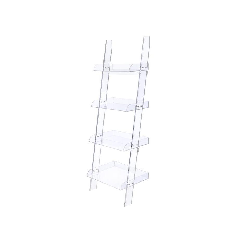 Coaster Furniture Amaturo 801553 72-inch 4-shelf Acrylic Ladder Bookshelf - Clear - Image 3