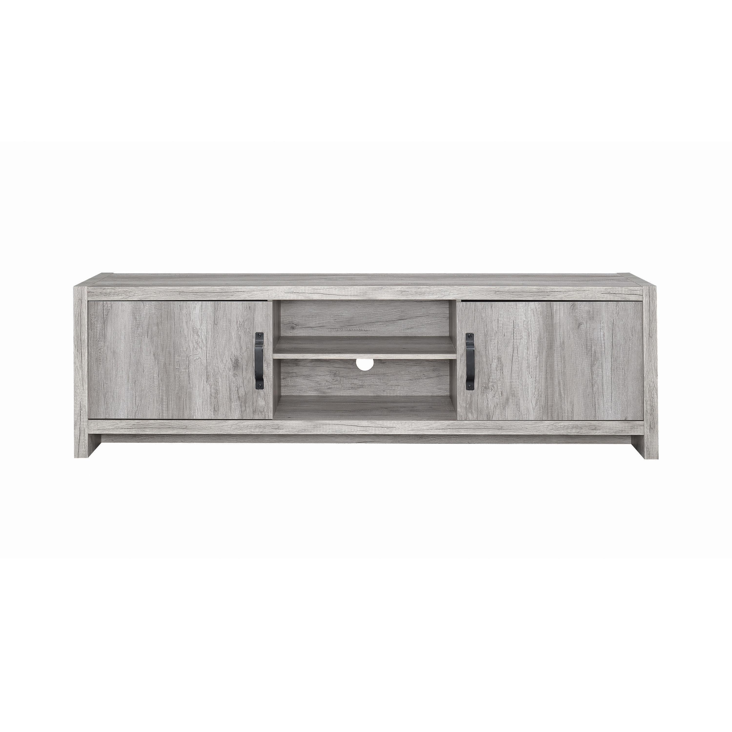 Coaster Furniture Burke 701025 2-door Engineered Wood 71" TV Stand - Grey Driftwood - Image 2