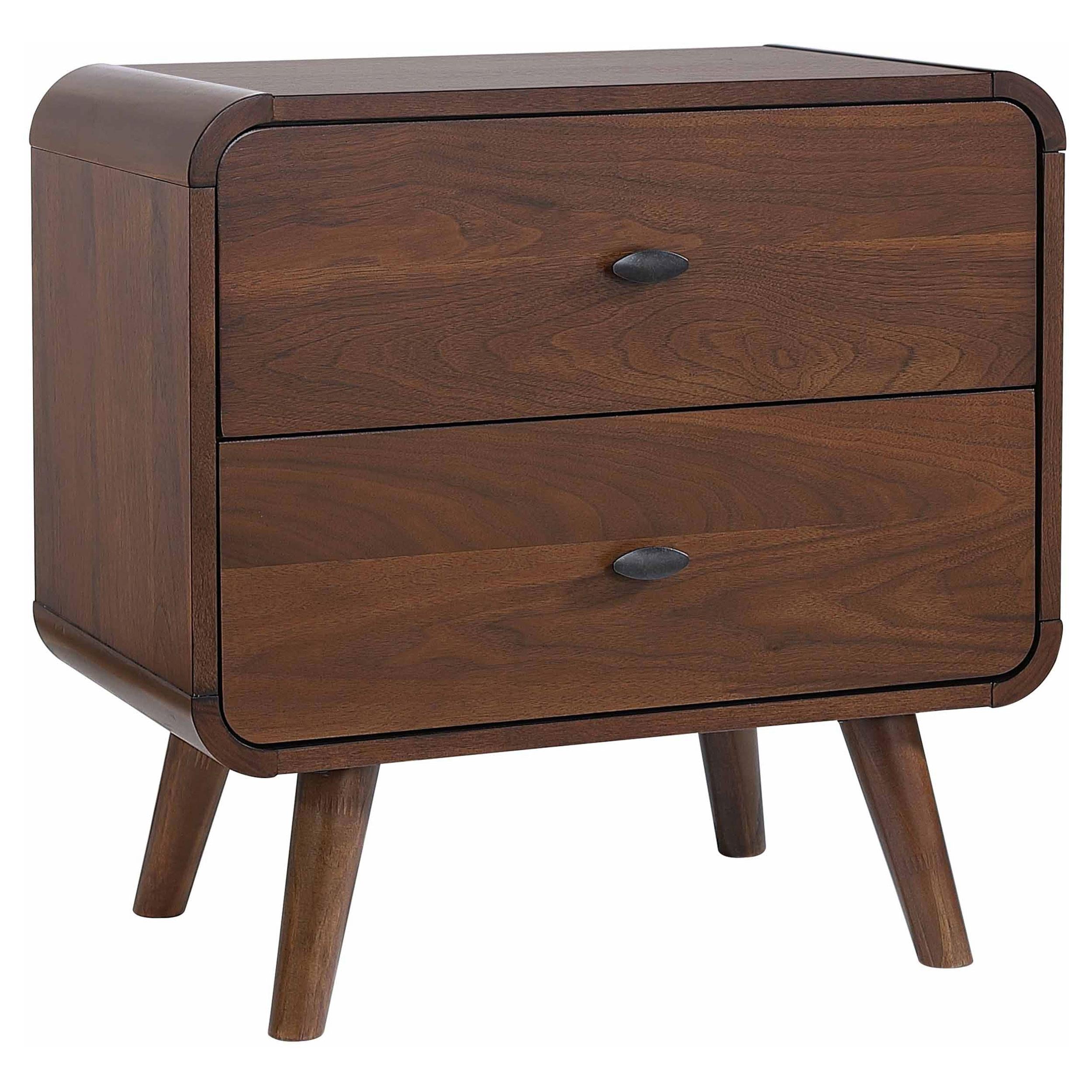 Coaster Furniture Robyn 205132 2-Drawer Nightstand Bedside Table - Dark Walnut - Image 1