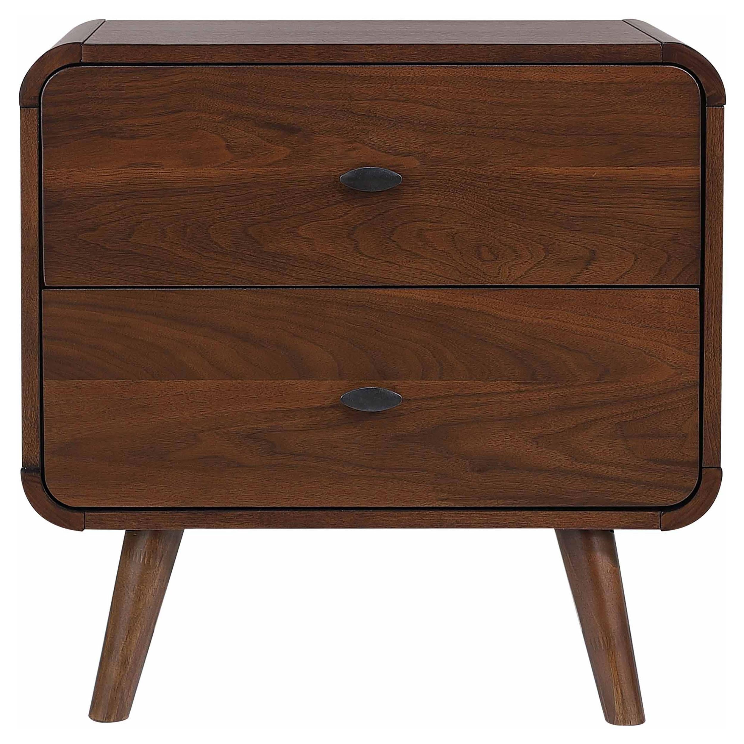 Coaster Furniture Robyn 205132 2-Drawer Nightstand Bedside Table - Dark Walnut - Image 2