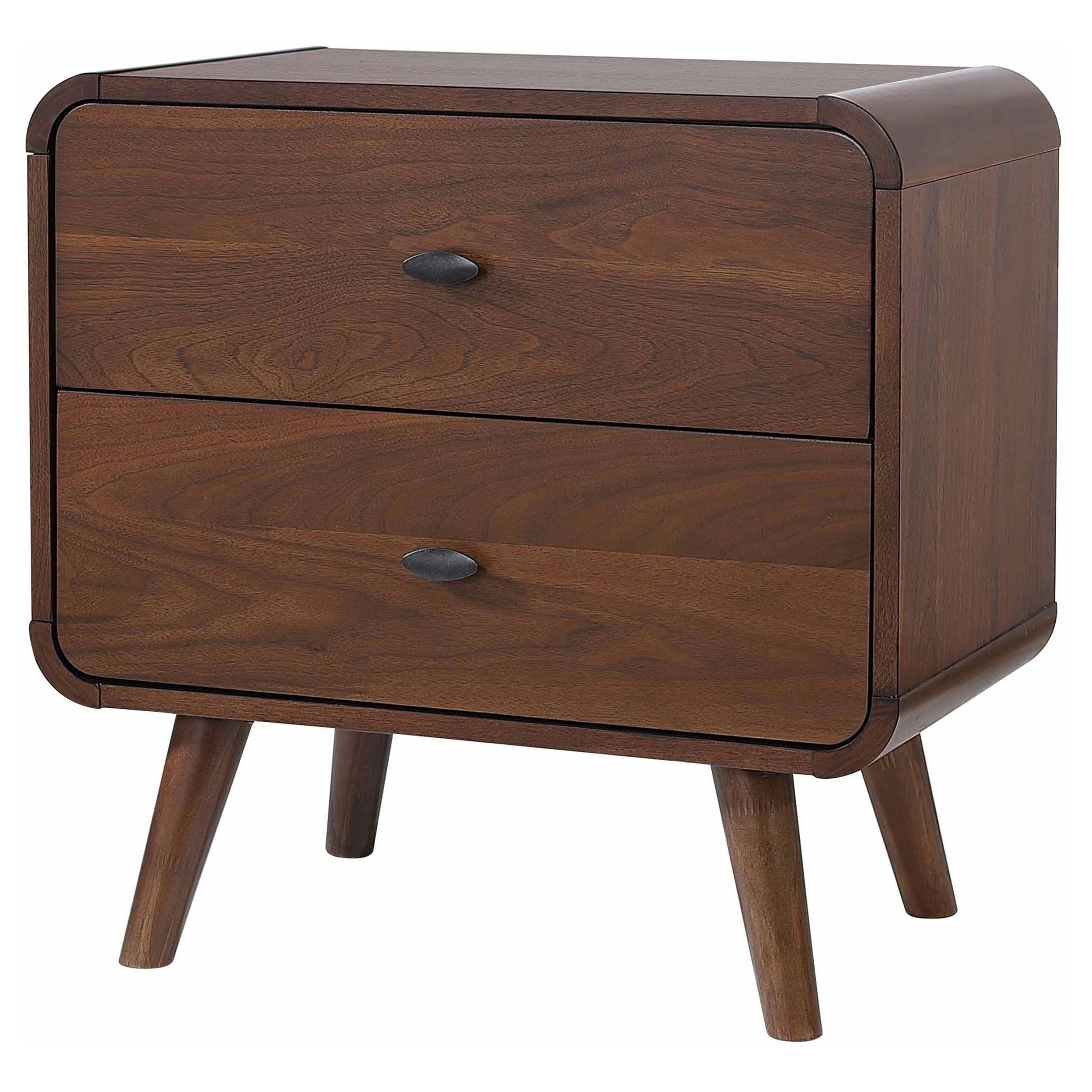 Coaster Furniture Robyn 205132 2-Drawer Nightstand Bedside Table - Dark Walnut - Image 3