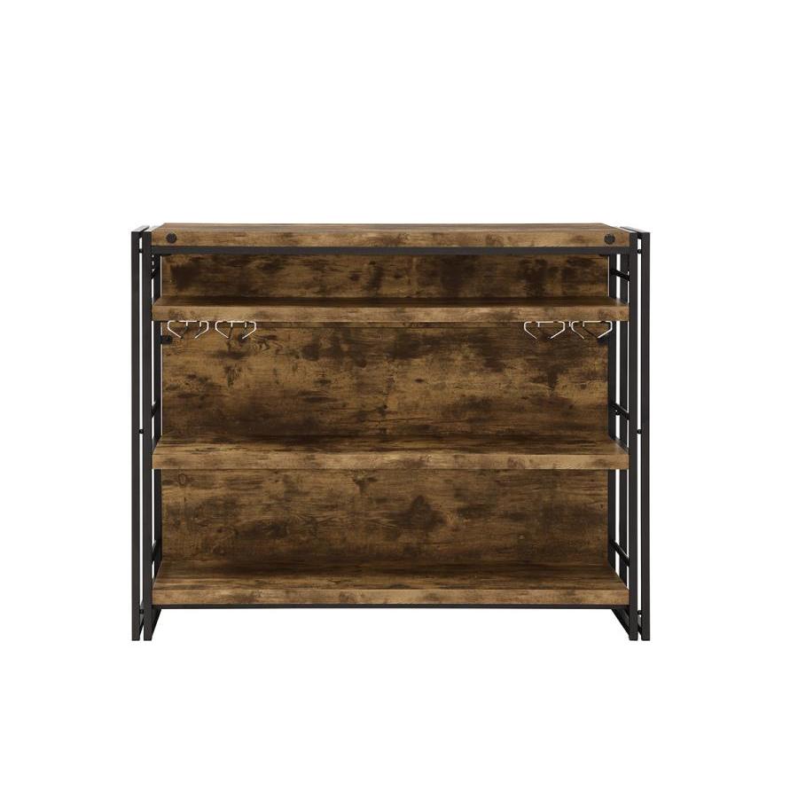 Coaster Furniture Renaldi 130071 3-shelf Home Bar Wine Cabinet - Rustic Nutmeg - Image 2