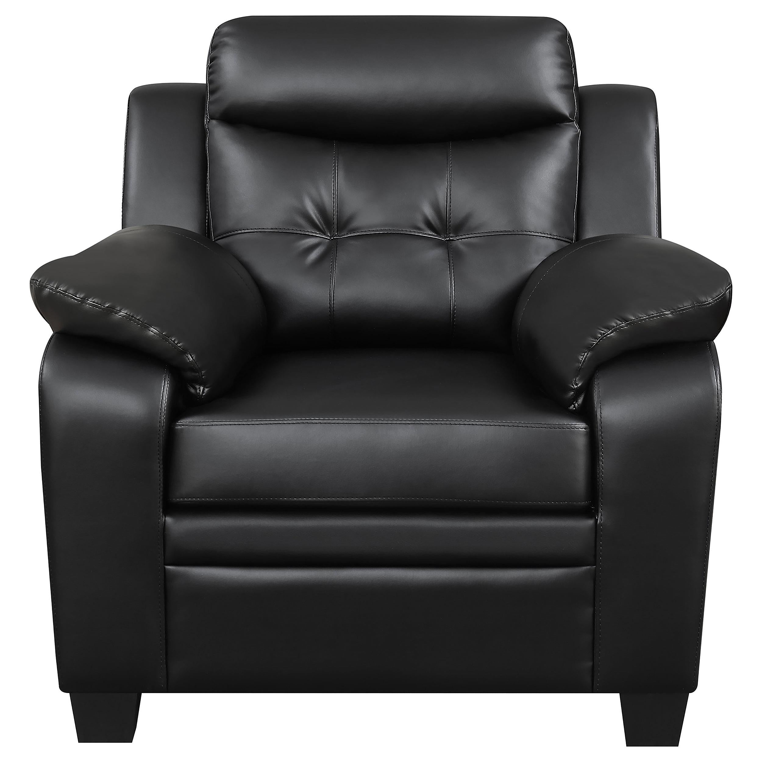 Coaster Furniture Finley 506553 Upholstered Padded Arm Tufted Accent Chair - Black - Image 2