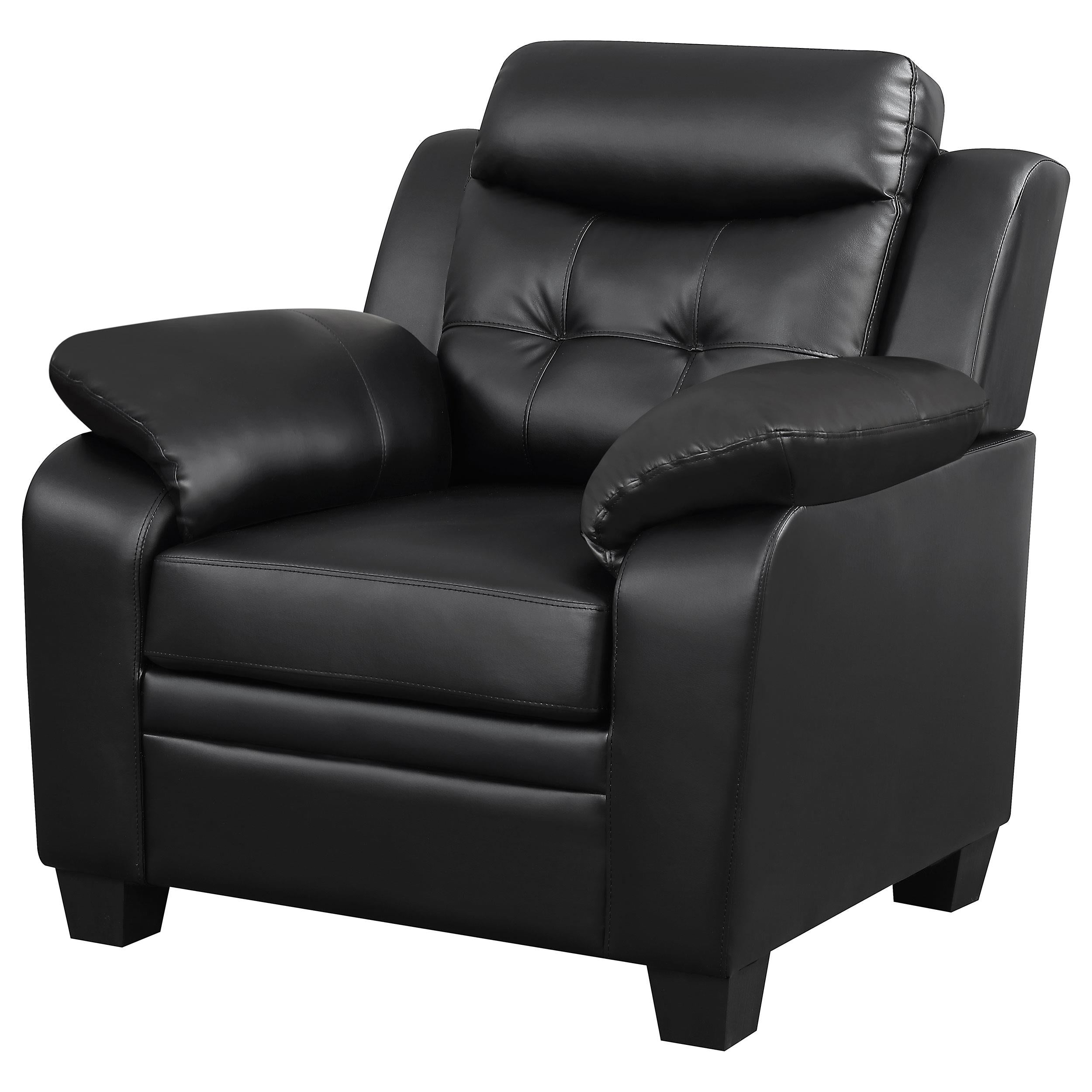 Coaster Furniture Finley 506553 Upholstered Padded Arm Tufted Accent Chair - Black - Image 3