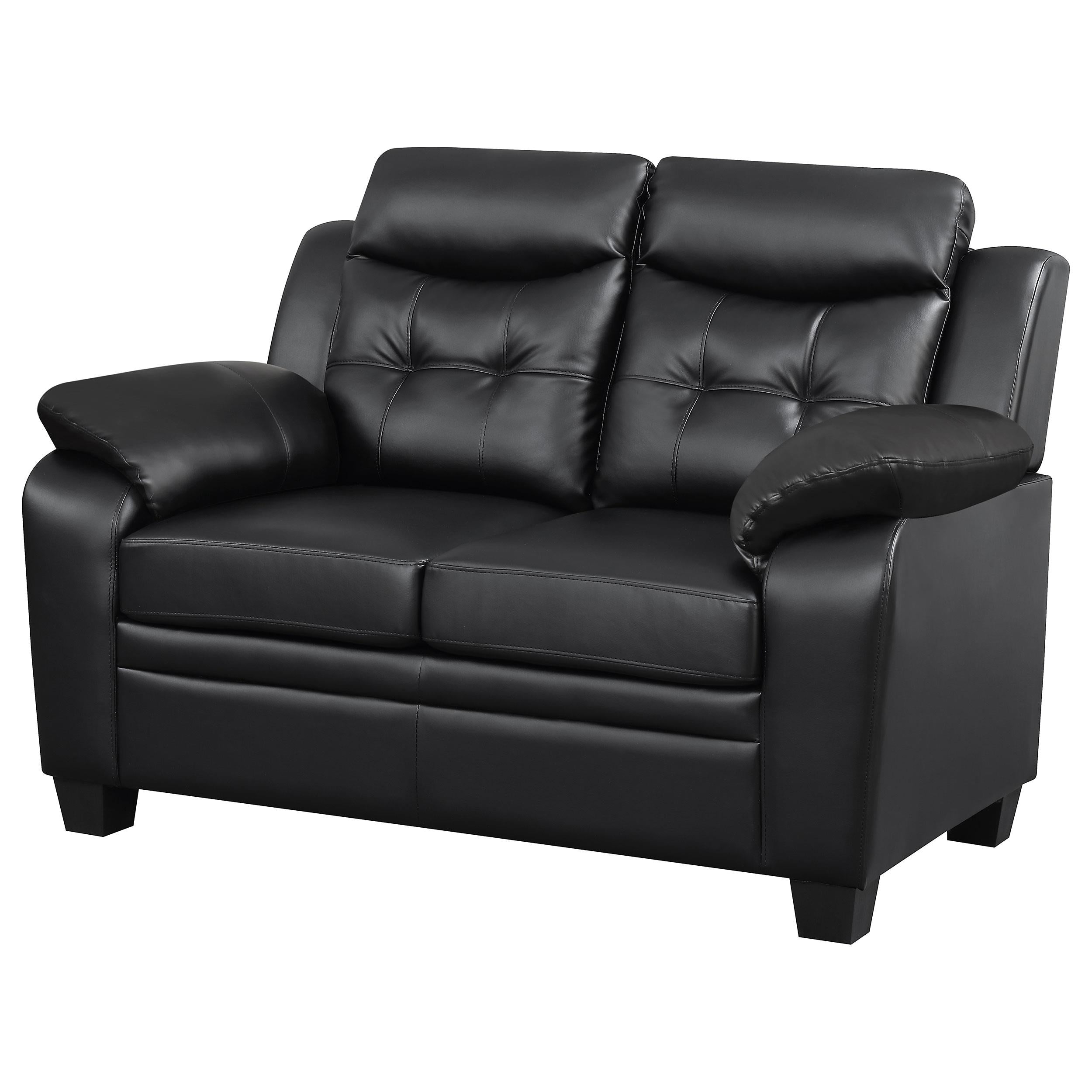 Coaster Furniture Finley 506552 Upholstered Padded Arm Tufted Loveseat - Black - Image 3