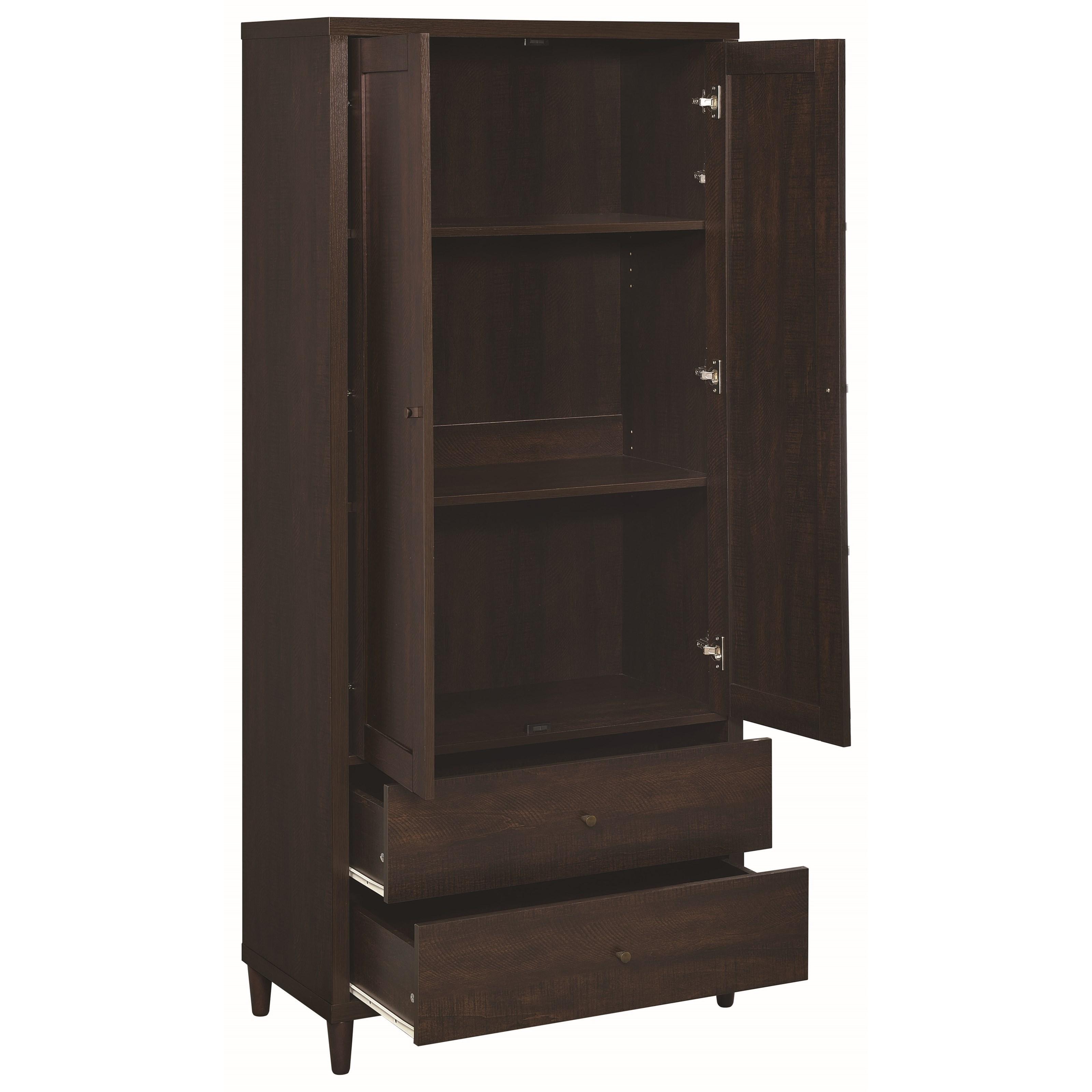 Coaster Furniture Wadeline 950724 2-door Tall Accent Storage Cabinet - Rustic Tobacco - Image 2