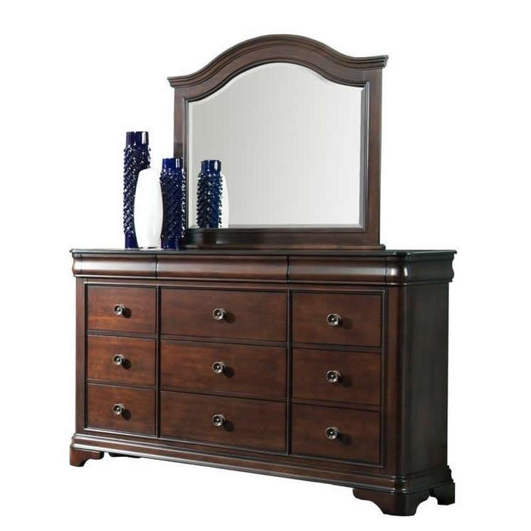 Elements International Cameron 9-Drawer Dresser with Mirror CM750DRMR - Image 1
