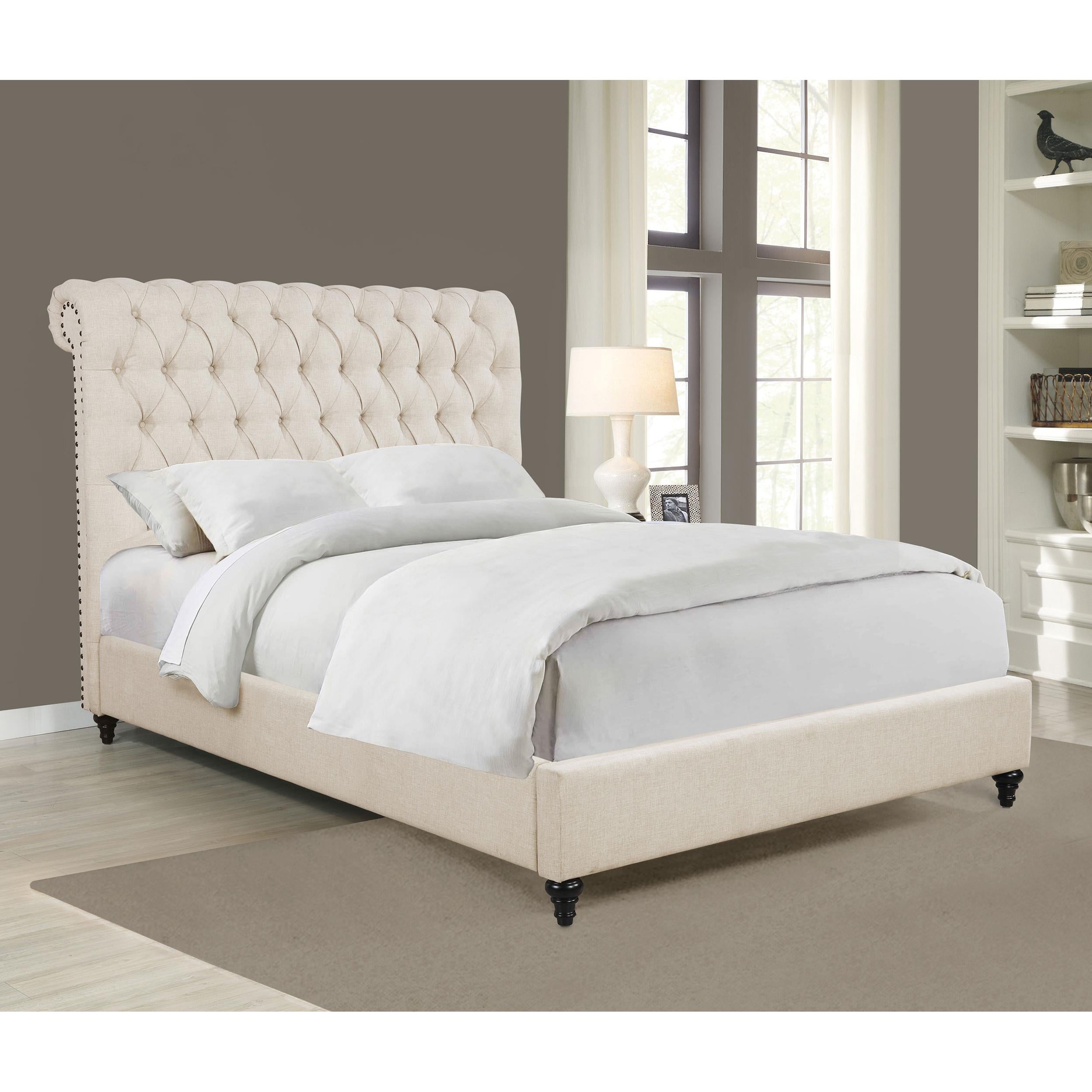 Coaster Furniture Devon 300525F 57-inch Upholstered Full Panel Bed - Beige - Image 3