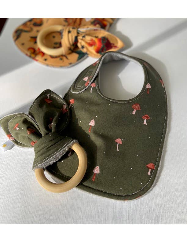 Mushrooms on Green bib - Image 1