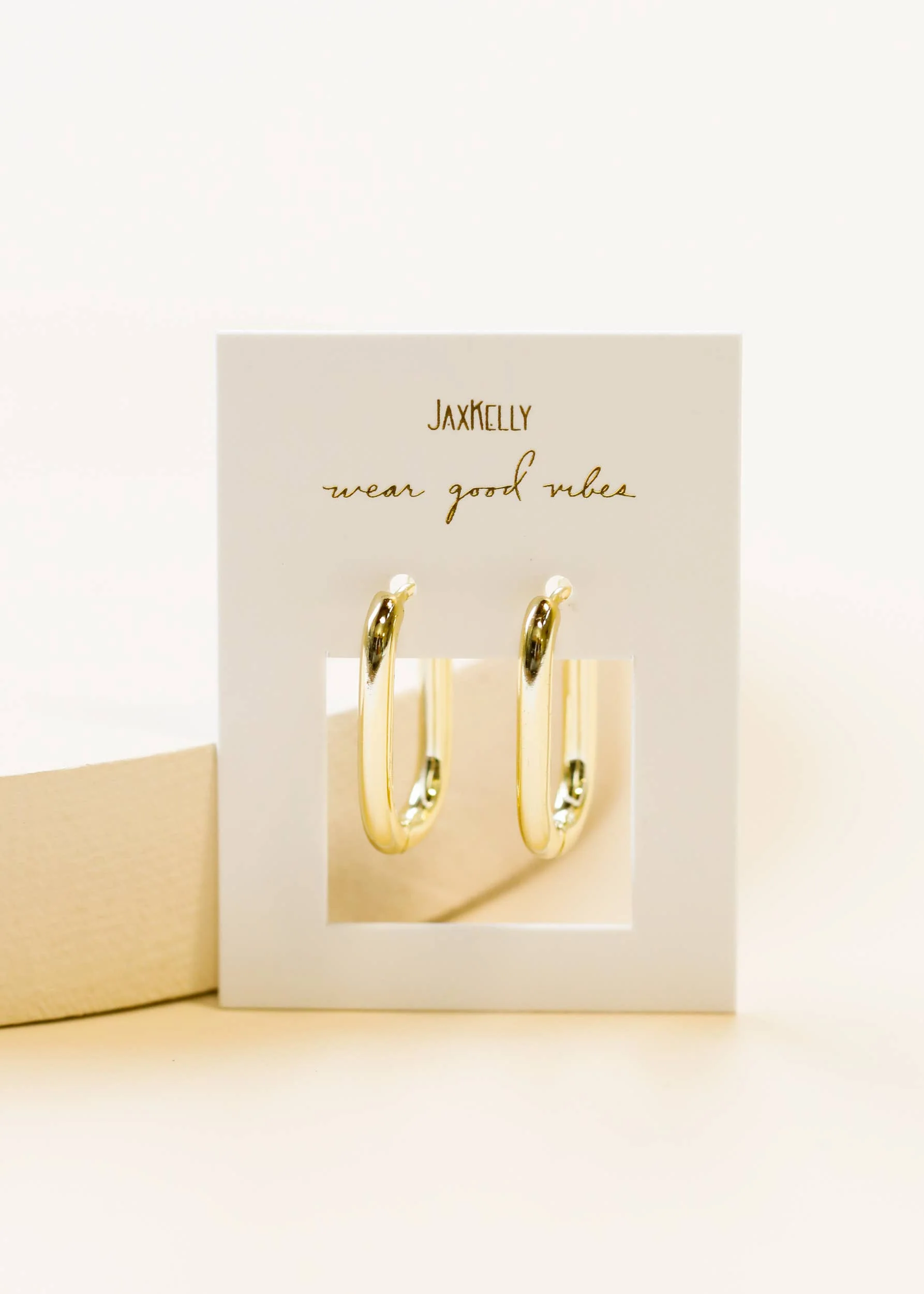 Gold Hoop – Large Rectangle – Earrings