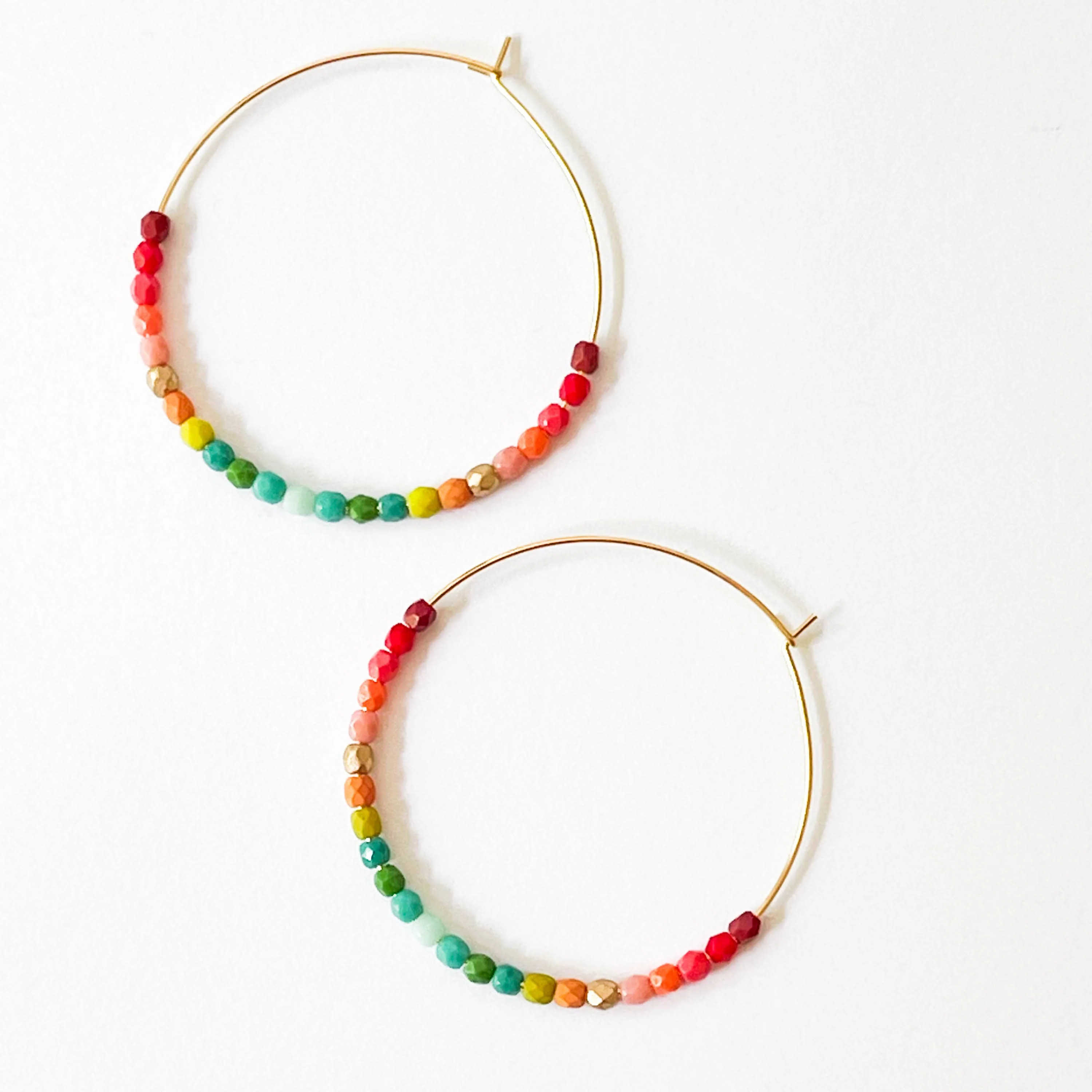 Large Ombre Beaded Hoops - Image 3