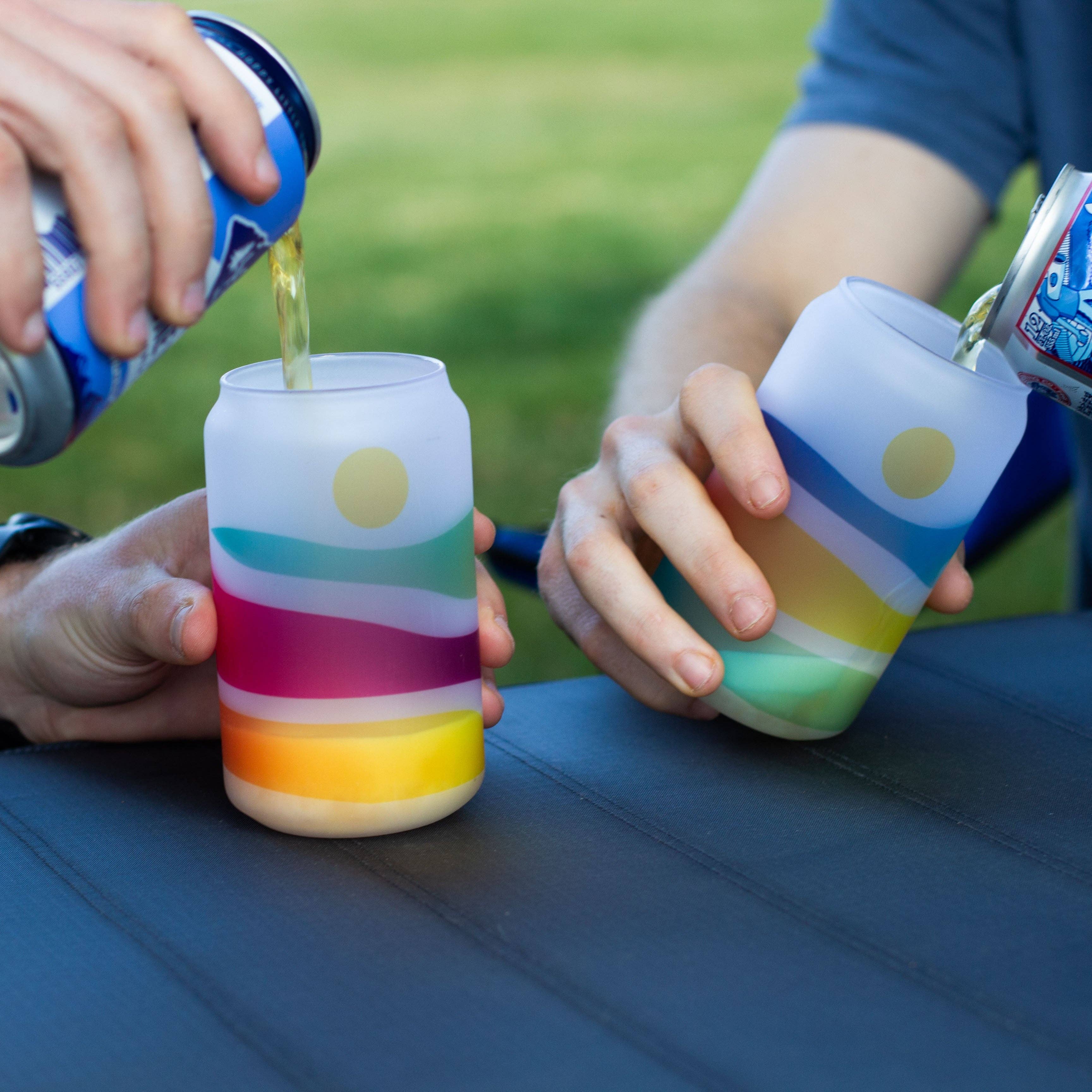 Colorful Mountain Beer Glass - Colorful Glassware Set - Image 2
