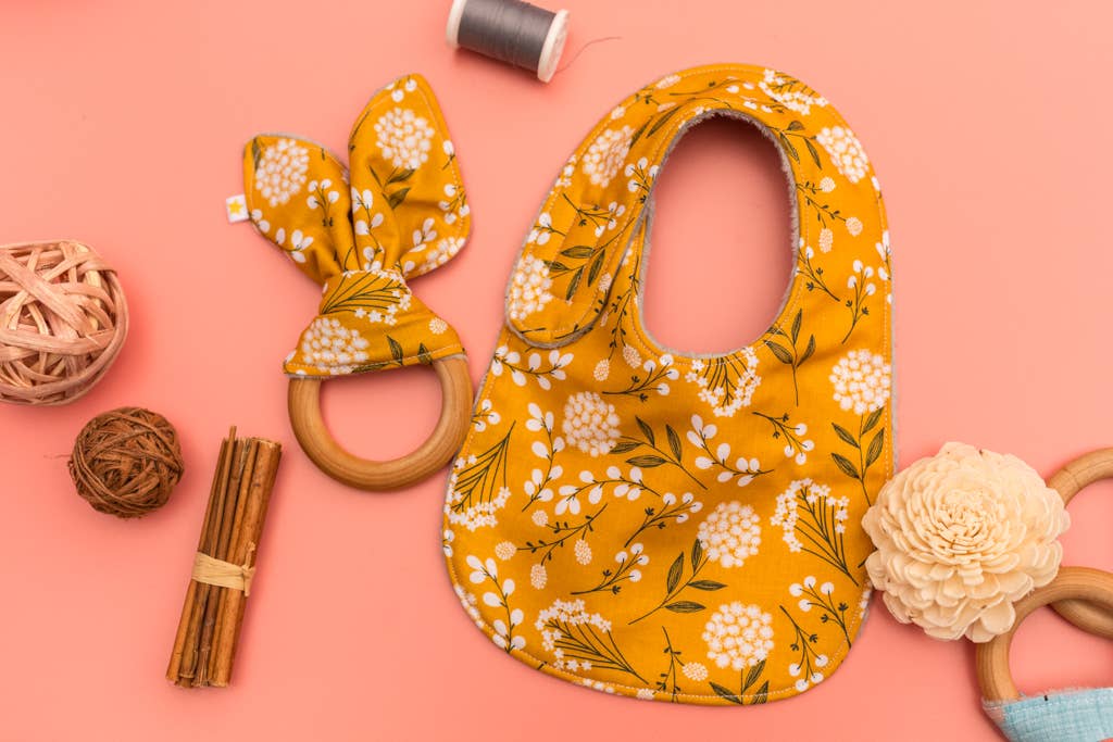 Wildflower on  Yellow Bib - Image 1