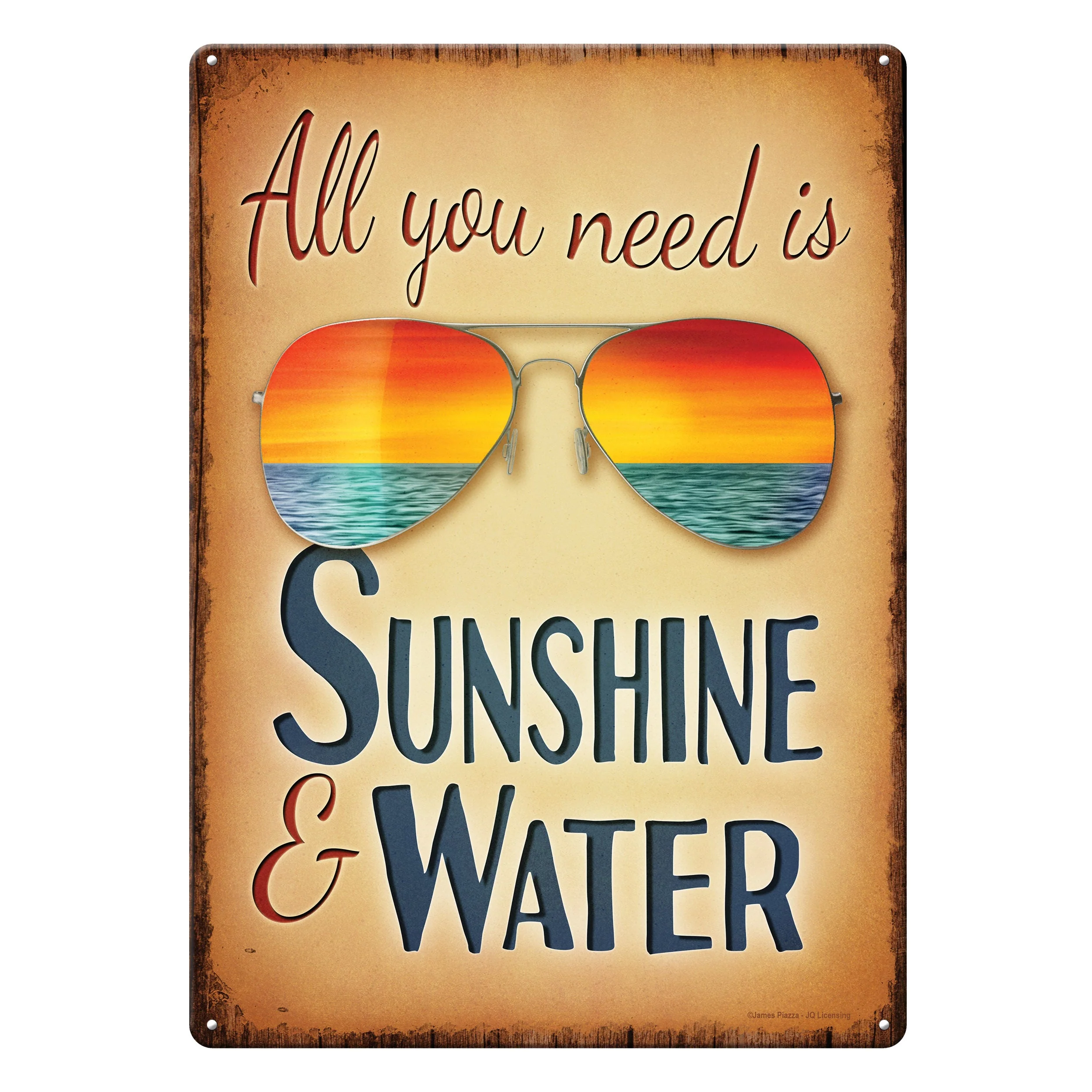 Tin Sign 12in x 17in-Sunshine and Water