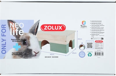 Zolux Neolife Wooden Rabbit House Green - Image 2