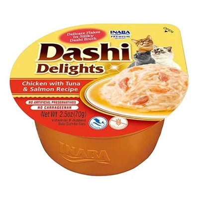 Inaba Dashi Delights Chicken with Tuna & Salmon – Smooth Cat Meal with Broth (70 g) - Image 2