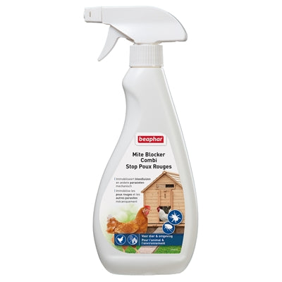 Beaphar Mite Blocker Combi 500 ml – Effective and Safe Mite Spray for (Ornamental) Chickens, Quails and Aviaries