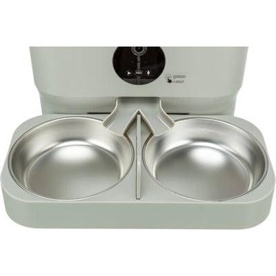 Trixie Double Food/Water Bowl #24347 Plastic/Stainless Steel White - Image 2