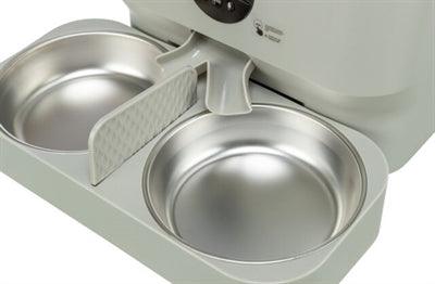 Trixie Double Food/Water Bowl #24347 Plastic/Stainless Steel White - Image 3
