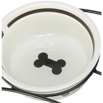 Trixie Ceramic Dog Food Bowl, White/Black - Image 2
