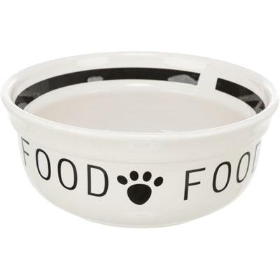 Trixie Ceramic Dog Food Bowl, White/Black - Image 3