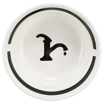 Trixie Ceramic Dog Water Bowl, White/Black - Image 3