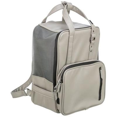 Trixie Citystyle Dog Bag Backpack – Light Gray – 30 x 20 x 40 cm – Faux Leather and Recycled Material - Image 2