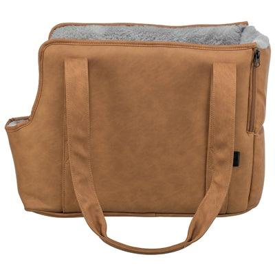 Trixie Evelyn Dog Bag – Brown/Gray – 40 x 20 x 30 cm – Luxury Carrier Bag with Plush Interior - Image 3