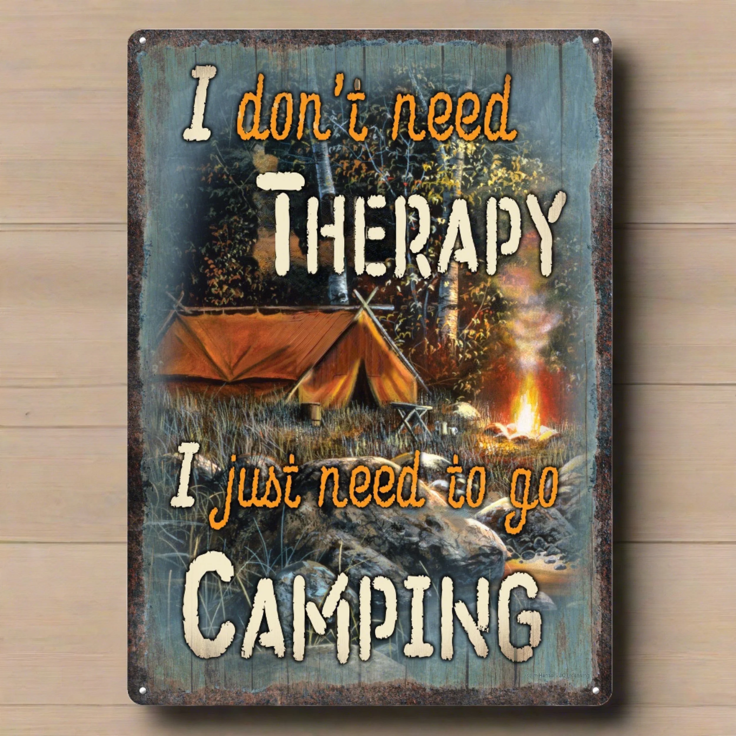 Tin Sign 12in x 17in-Therapy Camping