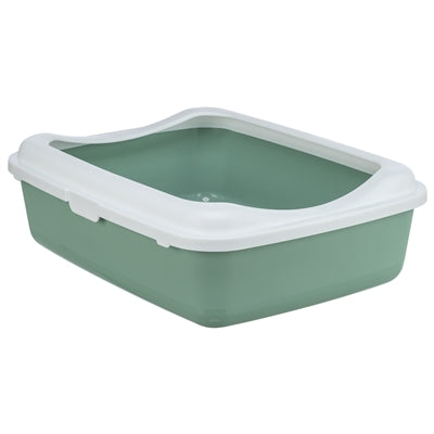 Trixie Classic Cat Litter Box with Edge Sage / White
