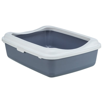 Trixie Classic Cat Litter Box with Edge Purple/White