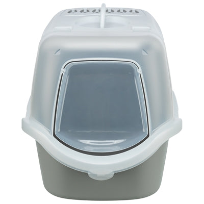 Trixie Vico Open Top Cat Litter Box with Hood Light Gray/White - Image 2