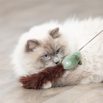 Trixie Cat Rod Mouse Plastic / Plush - Image 3
