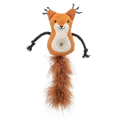 Trixie Squirrel Plush with Feather Tail and Catnip - Image 1