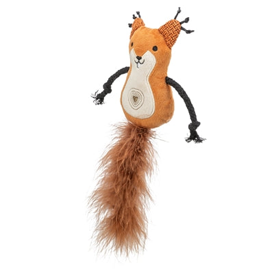 Trixie Squirrel Plush with Feather Tail and Catnip - Image 2