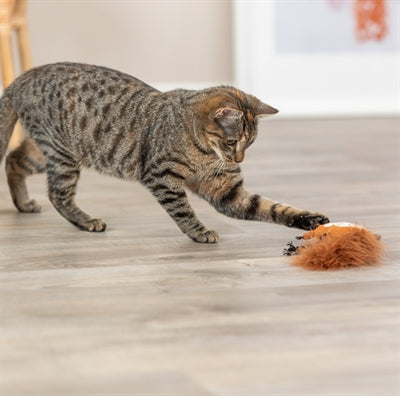 Trixie Squirrel Plush with Feather Tail and Catnip - Image 3