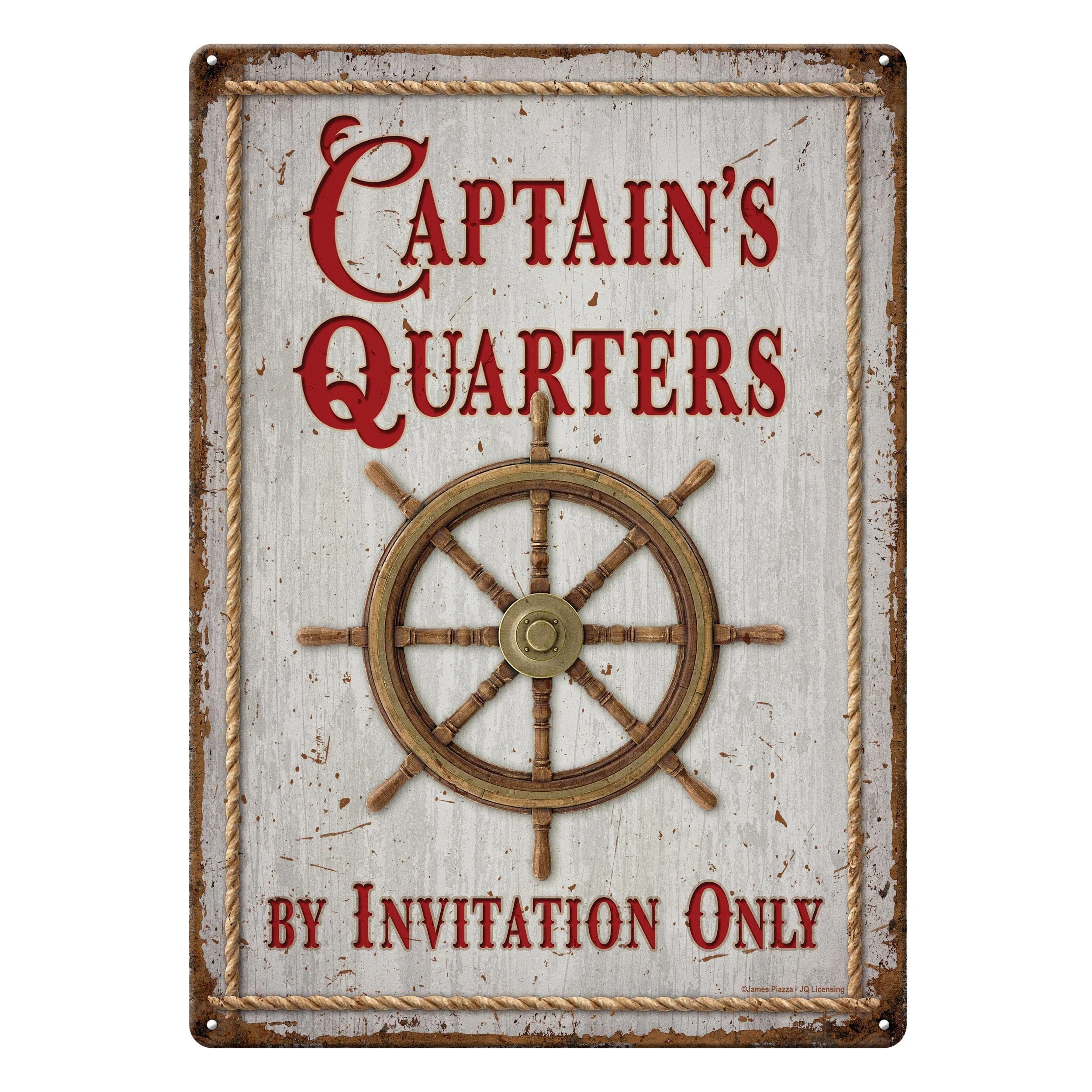 Tin Sign 12in x 17in-Captain’s Quarters