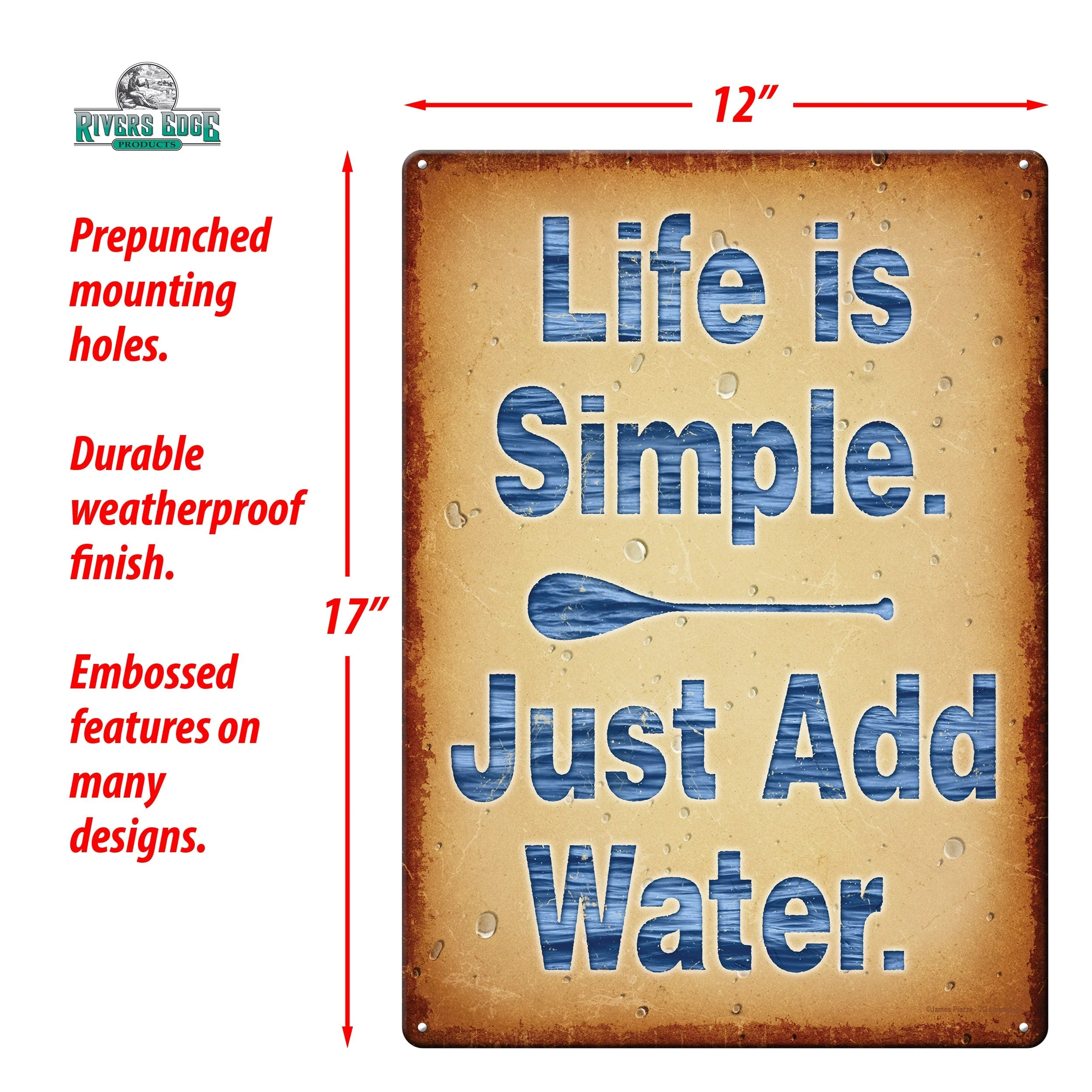 Tin Sign 12in x 17in-Life Add Water - Image 3