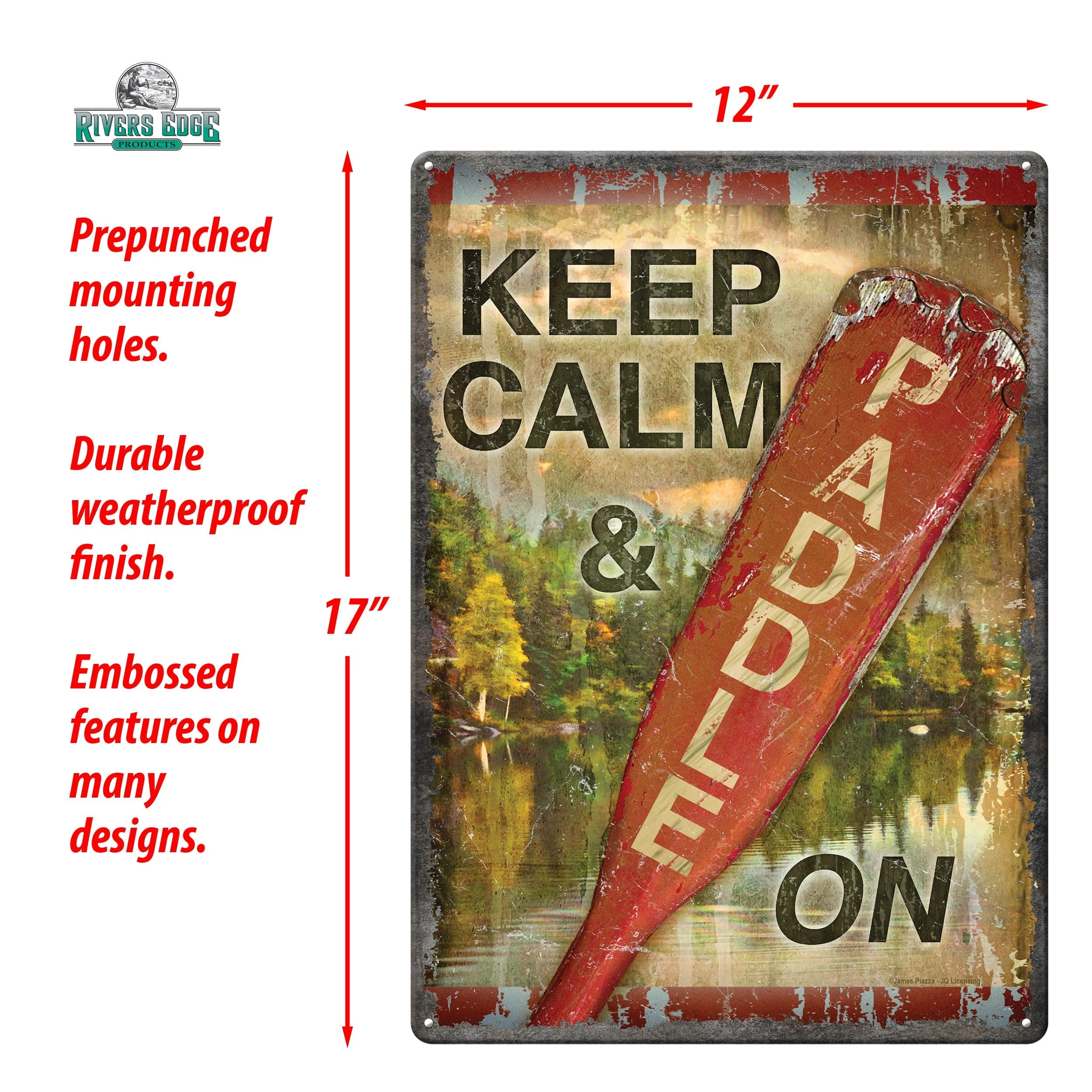 Tin Sign 12in x 17in-Calm Paddle - Image 3
