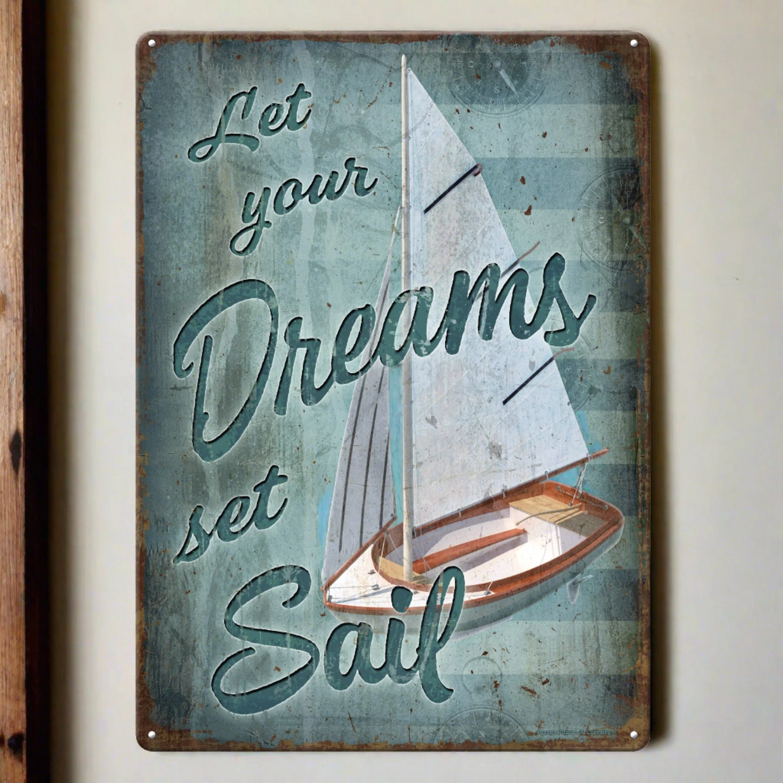 Tin Sign 12in x 17in-Dreams Sail