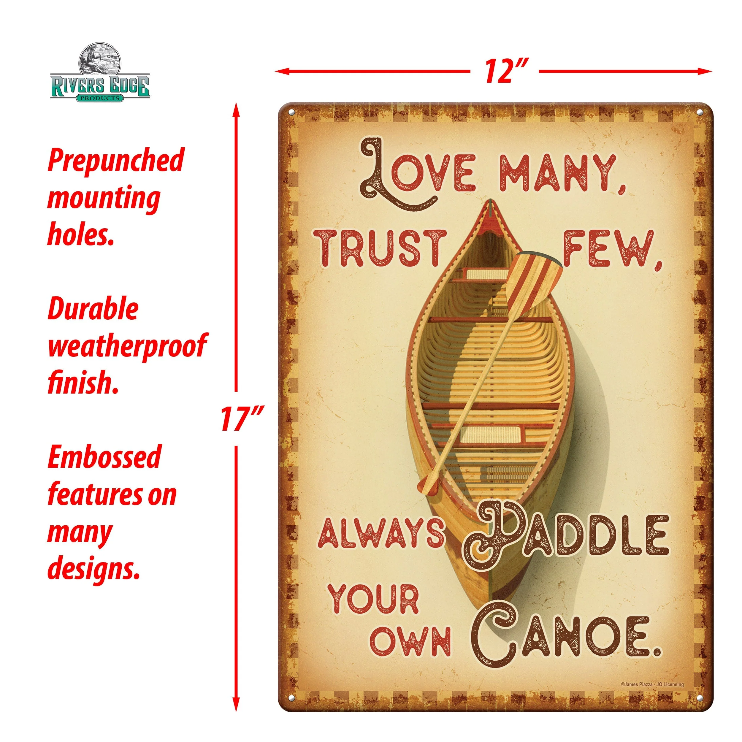 Tin Sign 12in x 17in-Paddle Your Own Canoe - Image 2