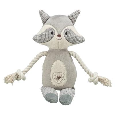 Trixie Raccoon Plush / Fabric - dog toy with rope and sound - Image 1