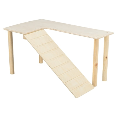 Trixie Platform with Ramp for Mice/Hamsters, Untreated Wood - Image 2